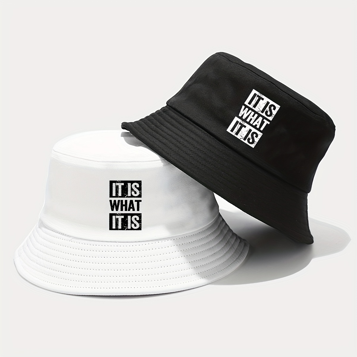 

Unisex "it Is What It Is" Print Bucket Hat, Breathable & Foldable Sun Protection Basin Cap, Ideal For Spring & Summer Outdoor Activities And Travel