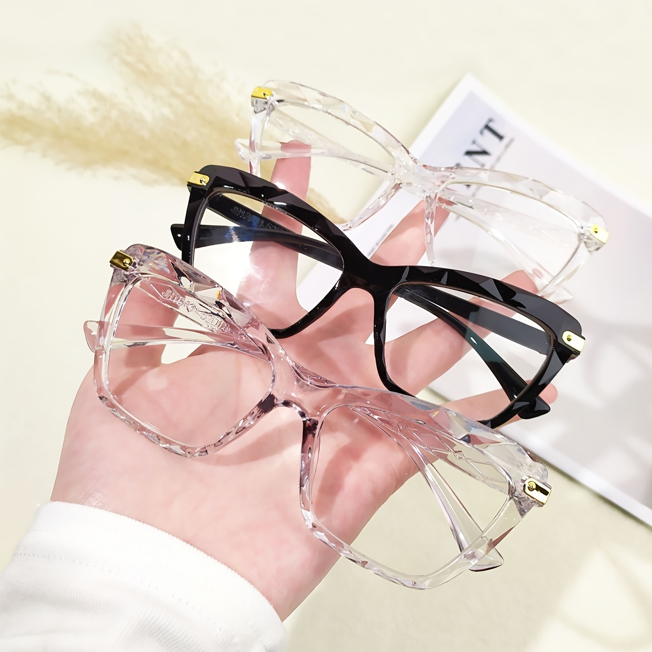 Clear Lens Fashion Glasses Women Lightweight Cat Eye Eyewear - Temu