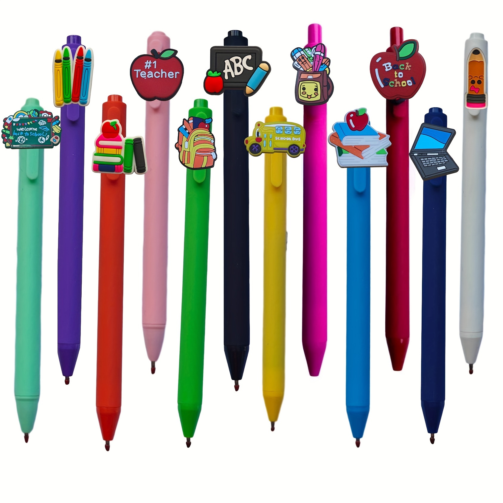 

12/5pack Whimsical Ballpoint Pens - Smooth Writing, Ergonomic Grip, Vibrant Colors - Ideal For Teachers, Office, And School Supplies - Plastic Material, Suitable For Ages 18+