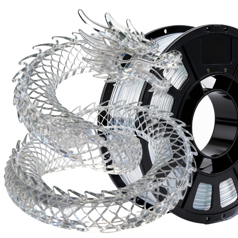 TEMU 250g Transparent Pla 3d Printing Filament | Diameter 1.75mm +/- 0.02mm, , Vacuum-packed, Smooth Printing, Reliable Quality, Suitable For Most 3d