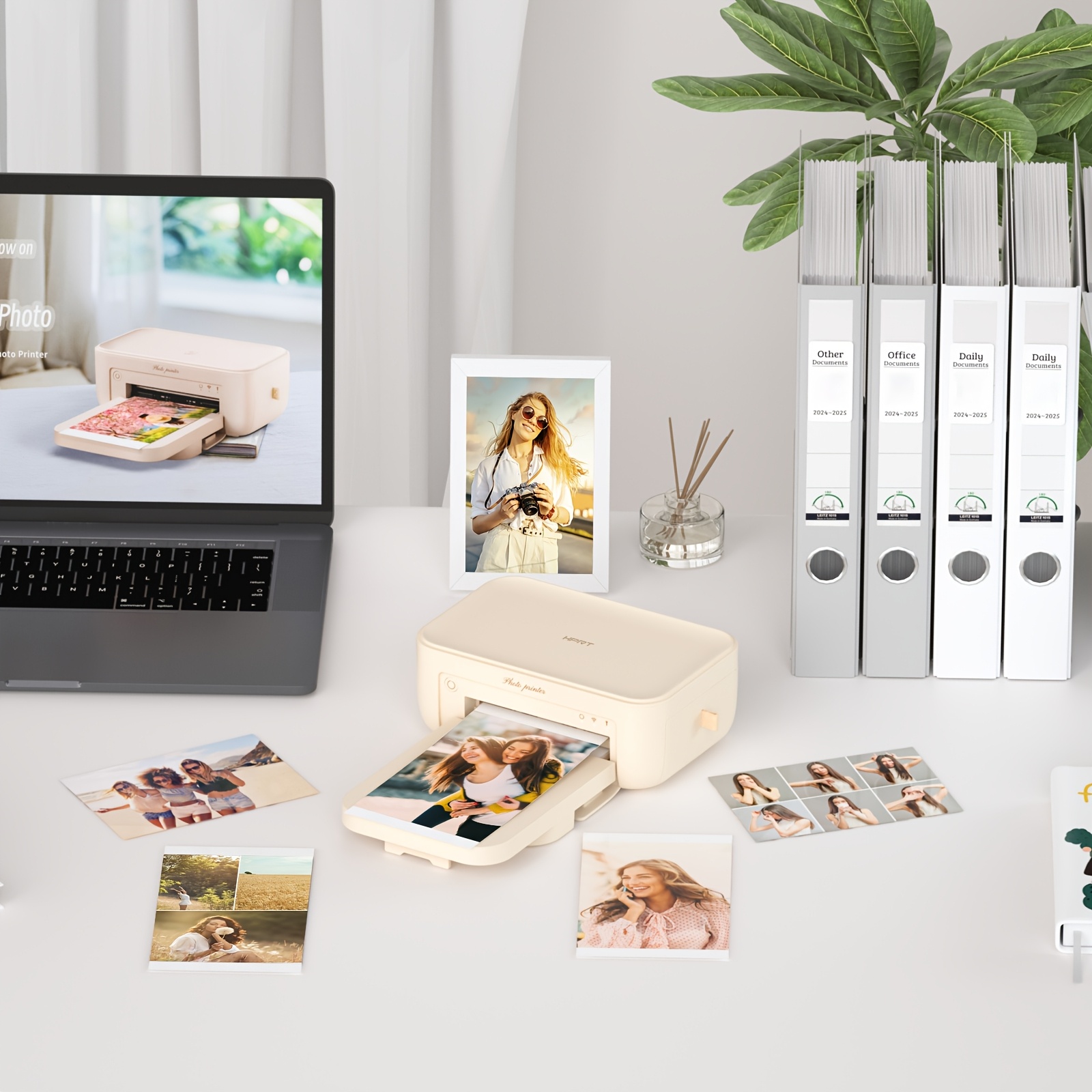 

Hprt-cp4100 Compact Wireless Desktop Photo Printer, Wi-fi Connection, Color Photo, Thermal Sublimation Inkless Printing 4*6, Compatible With Ios And , Printing