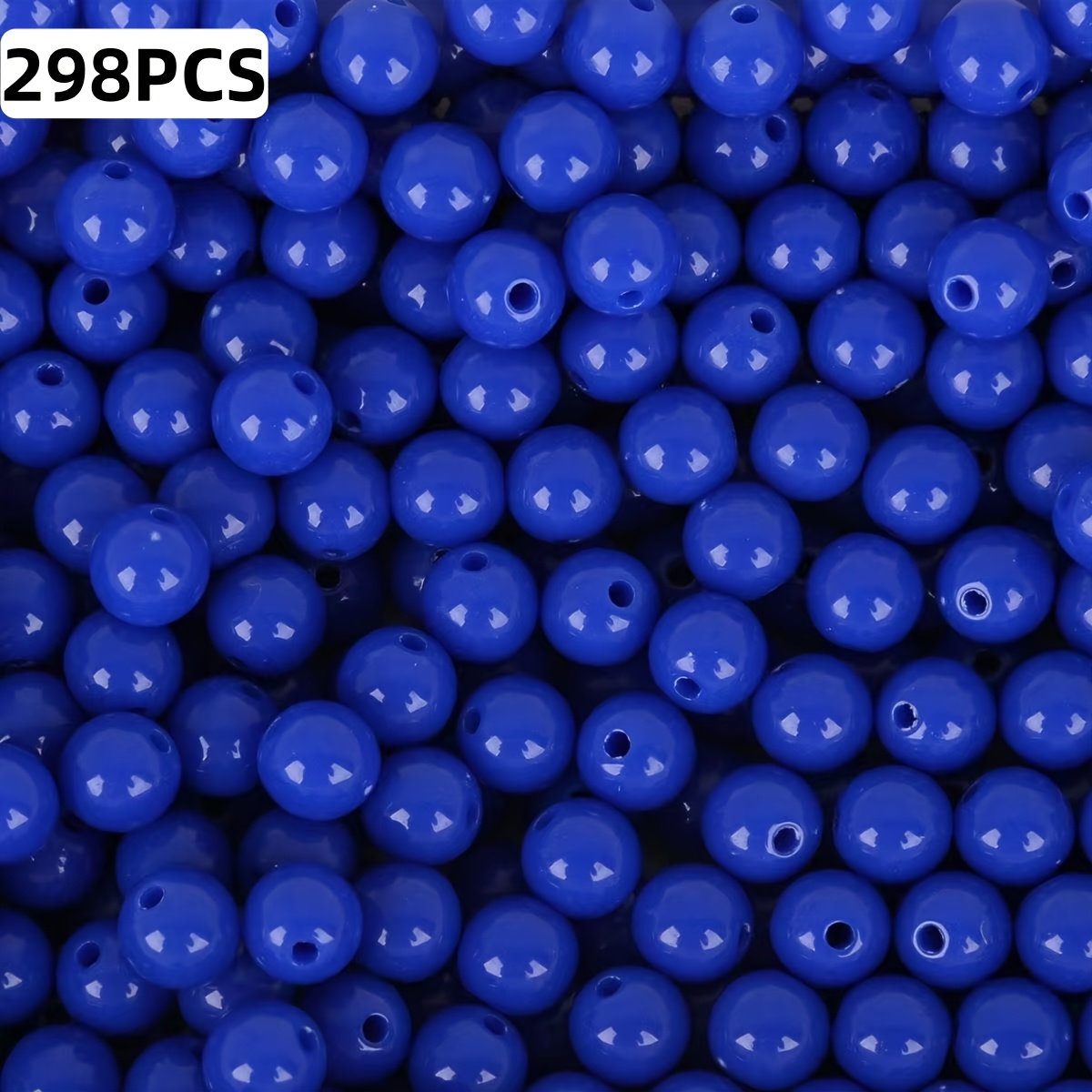 TEMU 298pcs/598pcs Perles Rondes 6Mm/8Mm Perles d'Espacement Acryliques, Fournitures de Fabrication de Bijoux, Perles d'Espacement pour Bracelets ,