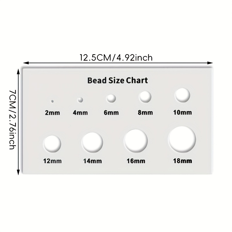 TEMU 1pc Bead Measuring Ruler, Acrylic Bead Size Measuring Tool, Transparent Round Template, Multifunctional Geometric Template Ruler, Suitable For