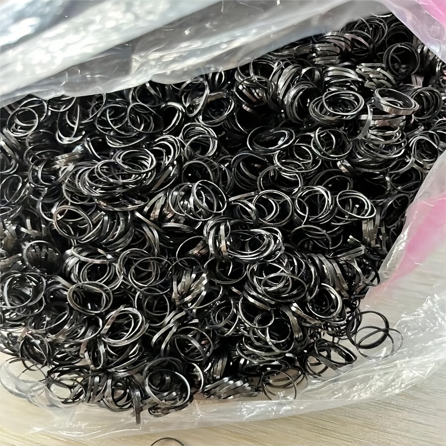 210pcs Mini Black Rubber Bands, Durable Elastic Hair Ties for Everyday Use