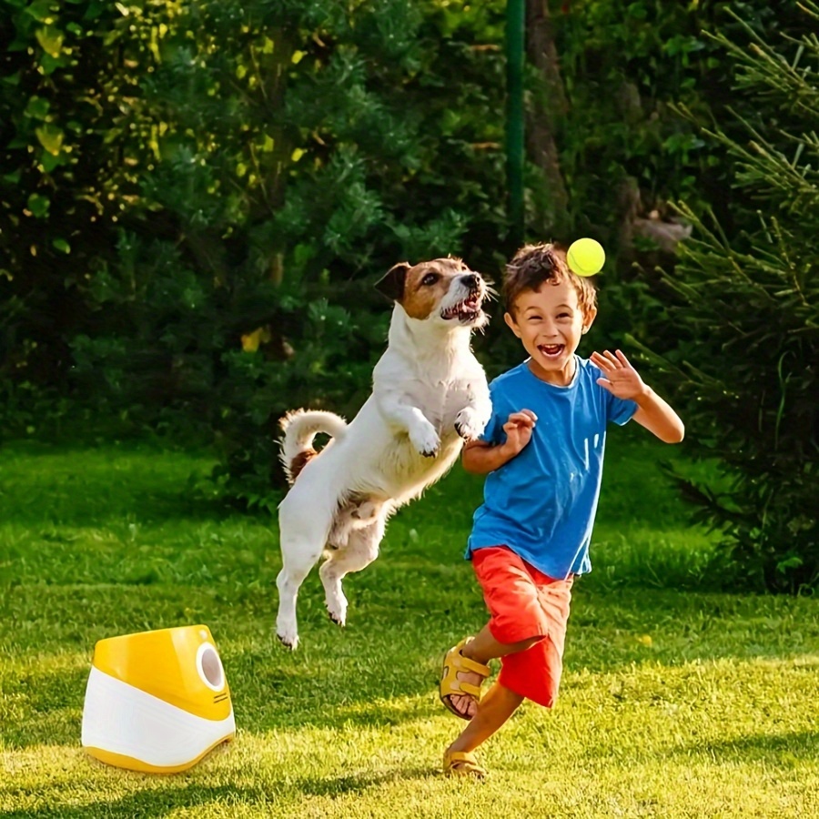 Automatic Dog Ball Launcher Interactive Tennis Ball Thrower - Temu 