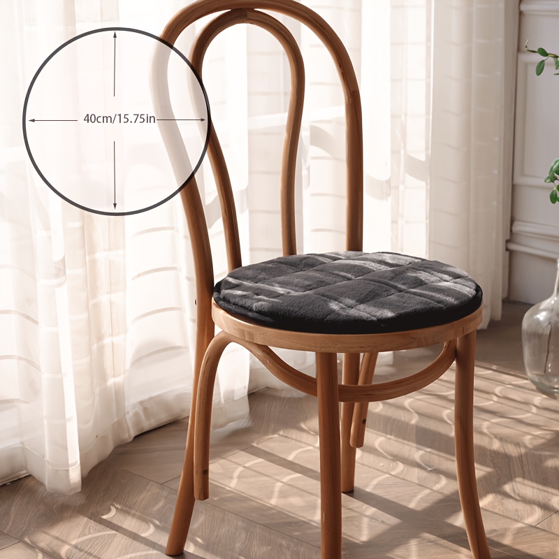 TEMU 1pc Warm Thick Pattern Cushion Washable Plush Dining Chair Pad Seat Cushion Stool Pad Office Chair Pad