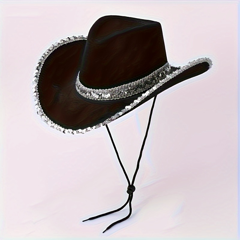 TEMU Cowboy Hat With Breathable Curved Brim - Stylish Sun Protection, Gifts & Parties