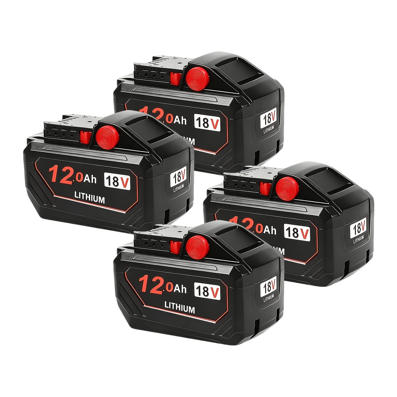 TEMU 4/2 Pack 18v 12.0ah Lithium Replacement | Rechargeable, Cordless Power Tool Compatible, Battery Models 48-11-1852, 48-11-1850, 48-11-1862,