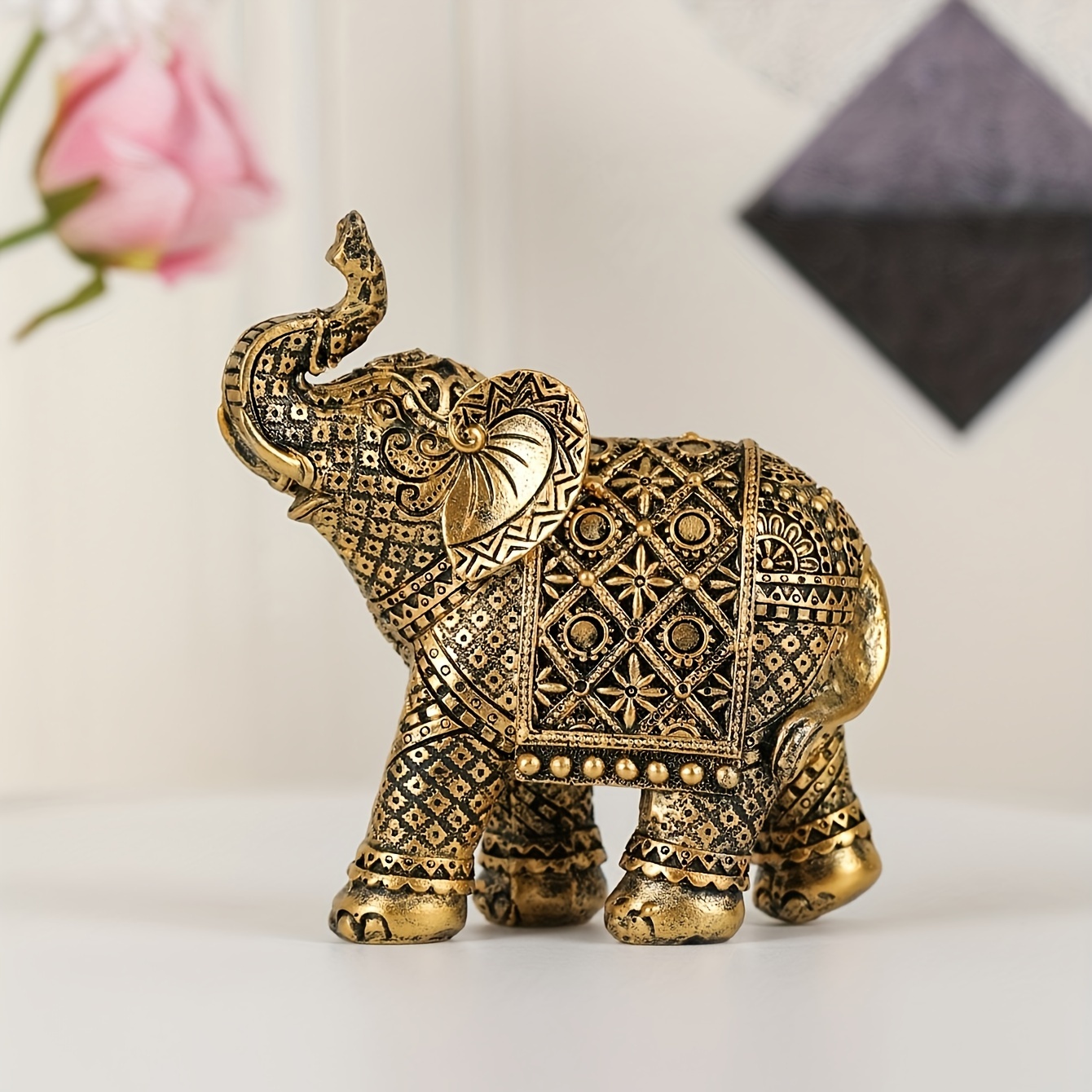 

1pc, Elephant Decorative Ornament, Home Table Decor, Gift