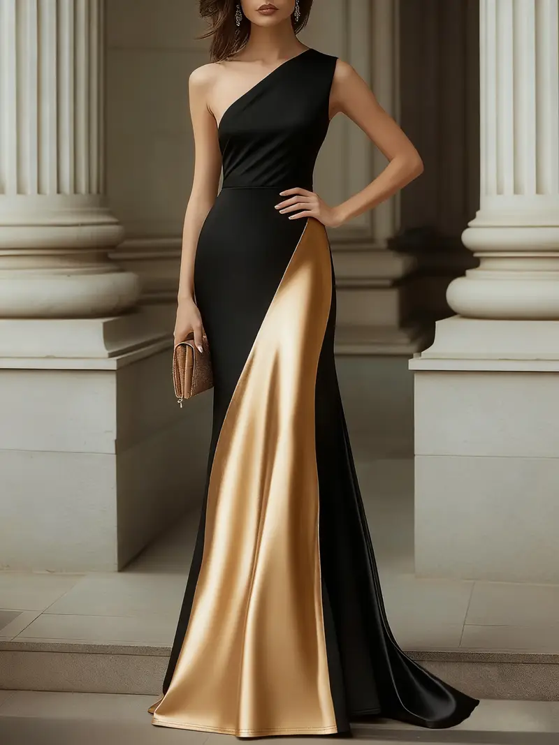 gold and black wedding guest dress The Auretta Golden Two Piece Velvet Wedding Guest Dress
