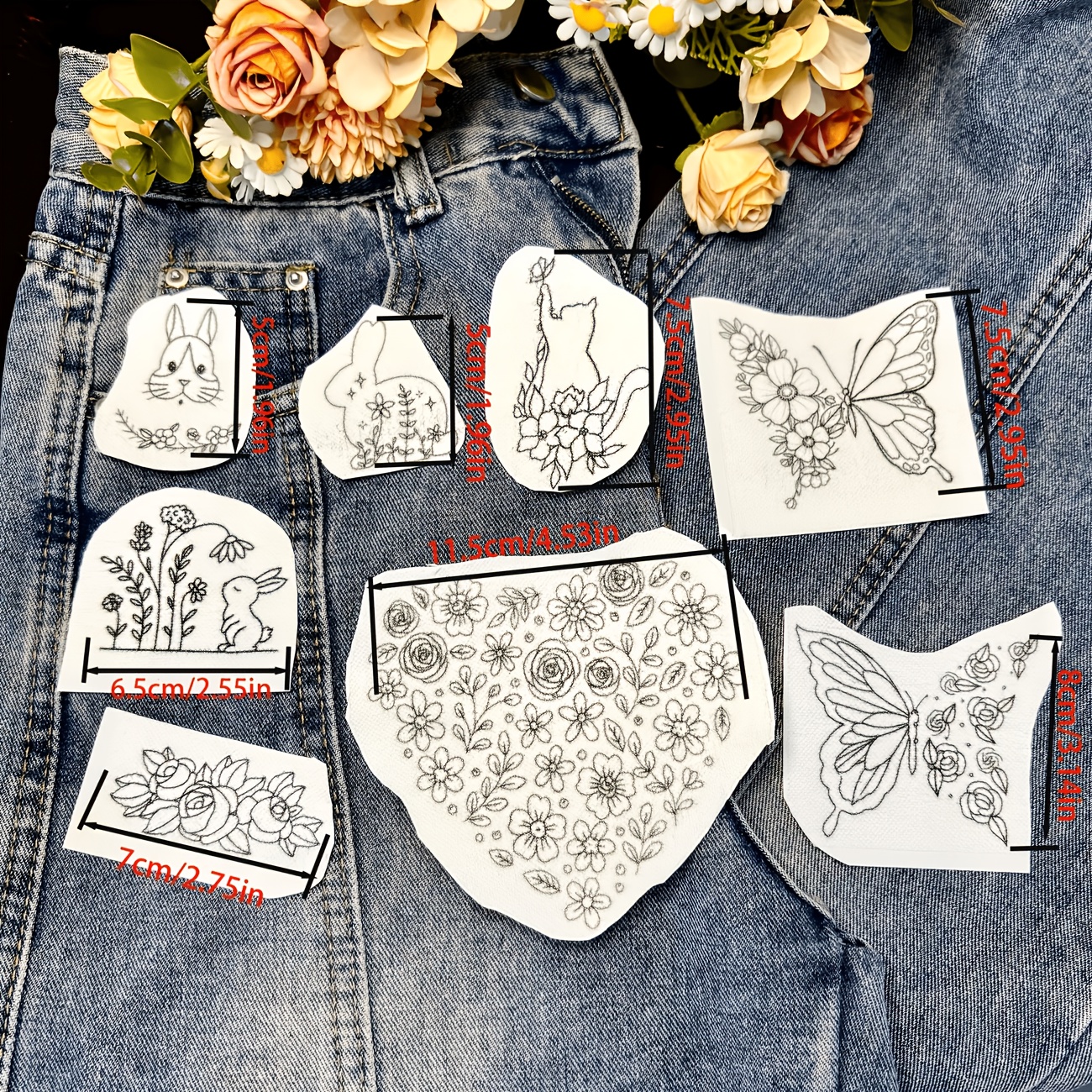 8pcs Water-Soluble Embroidery Kits for Beginners and Professionals