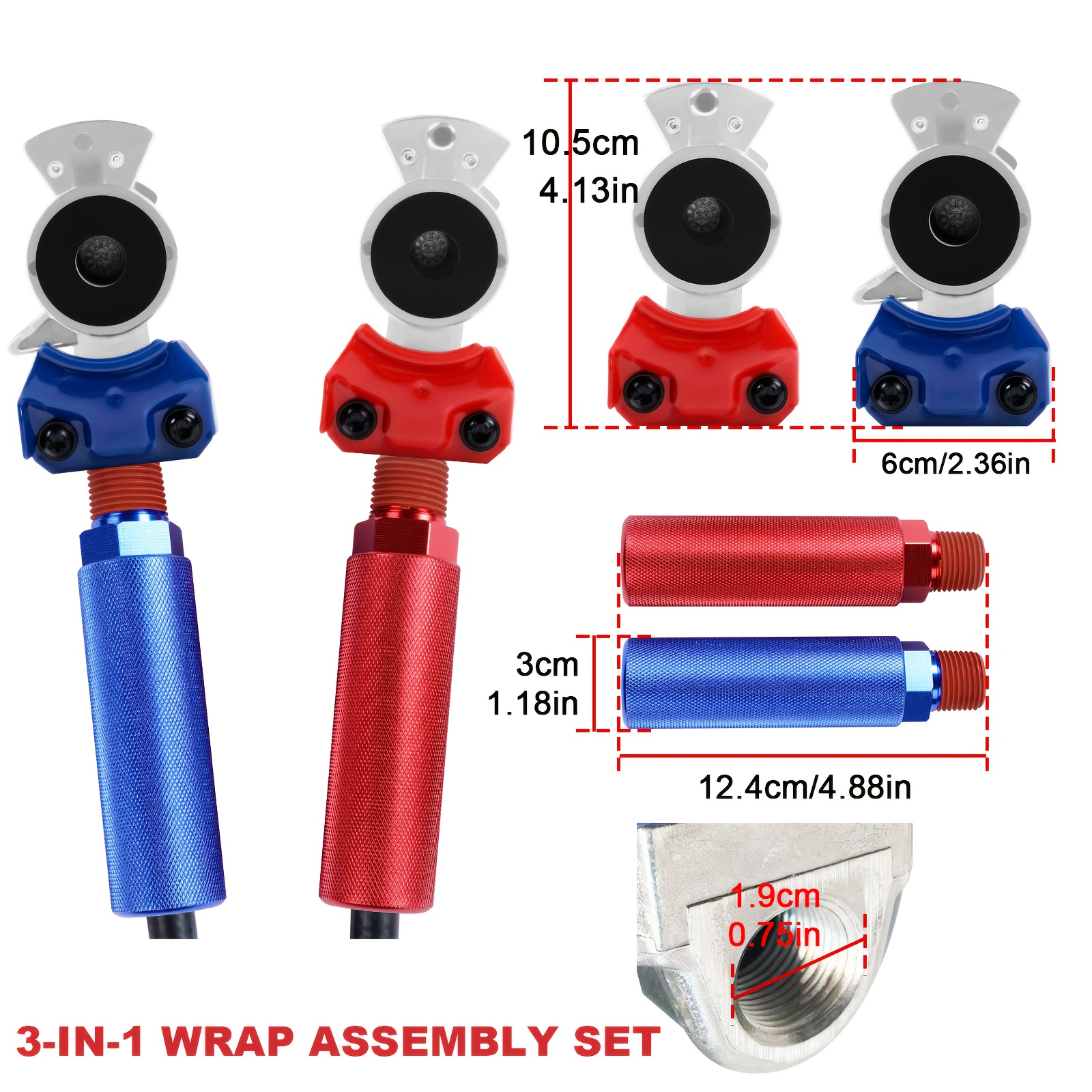 TEMU 12--in-1 Abs And Air Hose Kit, Featuring An Airline Air Hose With Glad Hands, A 7-way Electrical Cable With Handle Grips And Gladhands, Designed For Semi-truck Trailers And Tractors