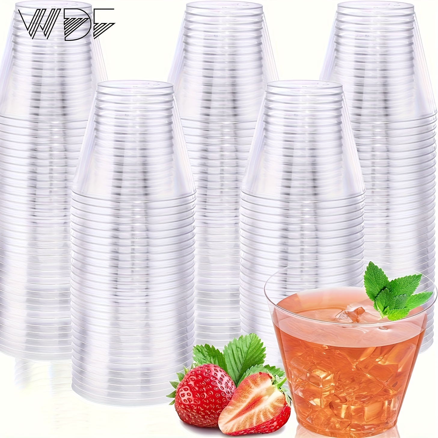 

200 Piece Clear Plastic Cups - 9 Oz Clear Cups Heavy-duty Plastic Cups, Plastic Clear Disposable Cups For Party, Weddings, Thanksgiving, Christmas, New Years