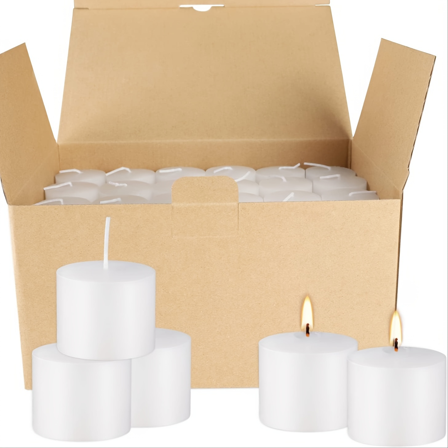 72pcs Small Cup Candles, Size 3.81*3.05cm [1.5*1.2 Inches], Smokeless, Drip-free, Elegant And Romantic Candles, White, Simple And Generous, Burning Time Up To 10 Hours, Can Be Given As Gifts To Friends And Suitable For Various Holidays