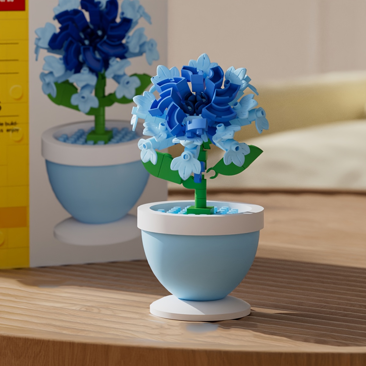 TEMU Modellino in Vaso con Blocchi da Costruzione a Piccole Particelle, Giocattolo da Assemblare e da Intralacciare, Ornamento Fai-da-te