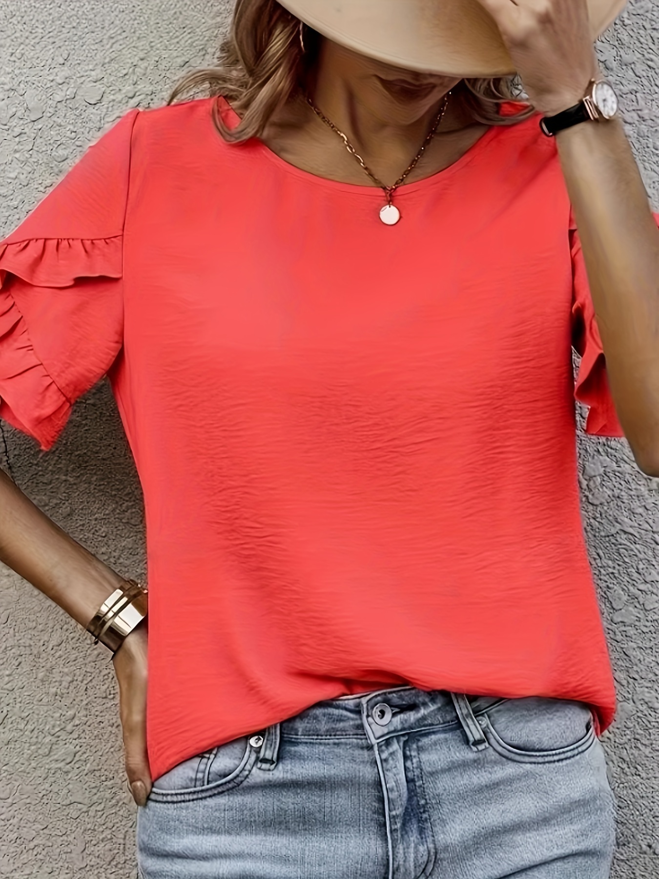 Blusas Casuales Blusa Coral Mujer Blusa Casual Manga Corta Mujer
