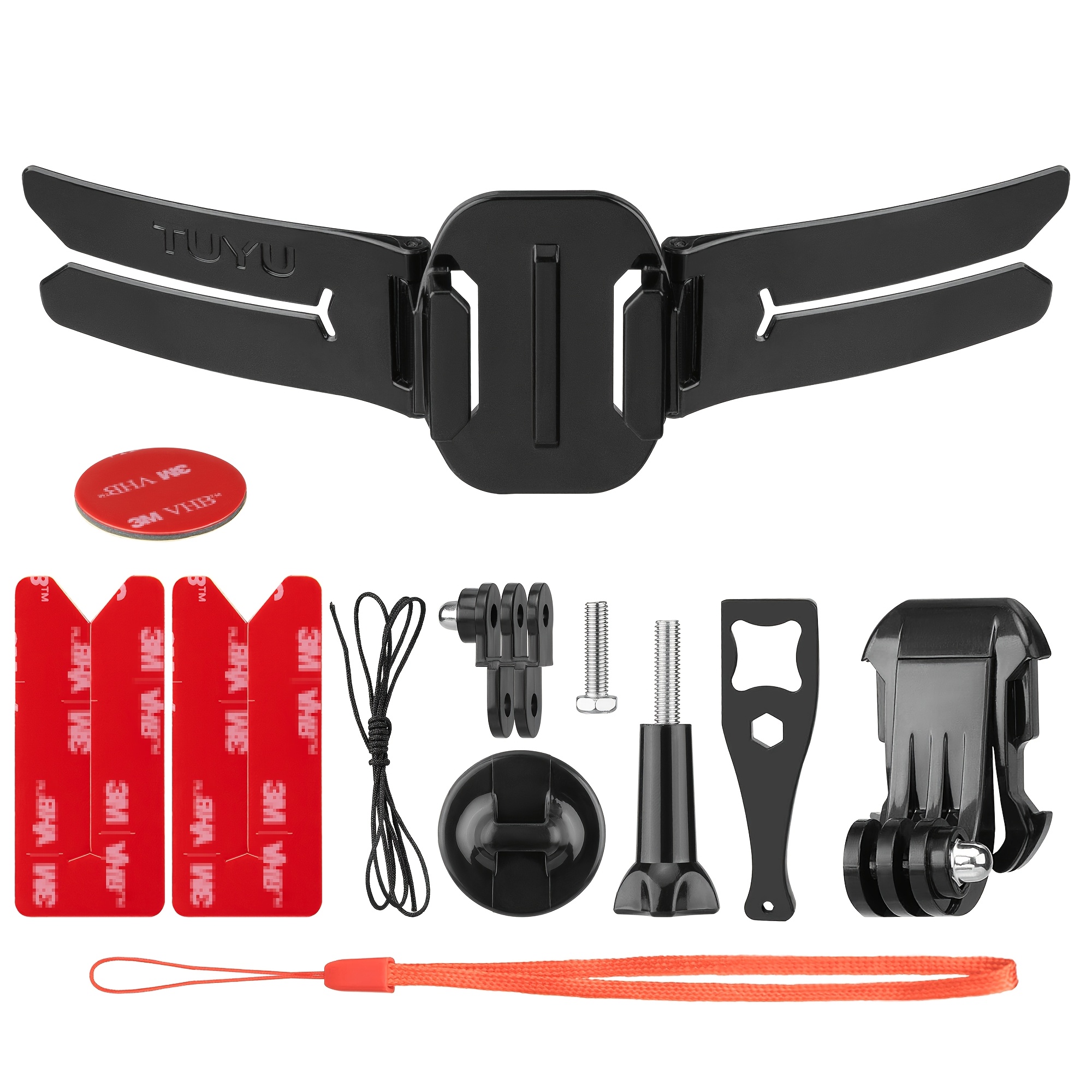 Action Camera Helmet Chin Mount, Motorcycle Helmet Side Paste Brackets Set, Compatible With Dji Xiaoyi And Phones, With Multi-extension Additions