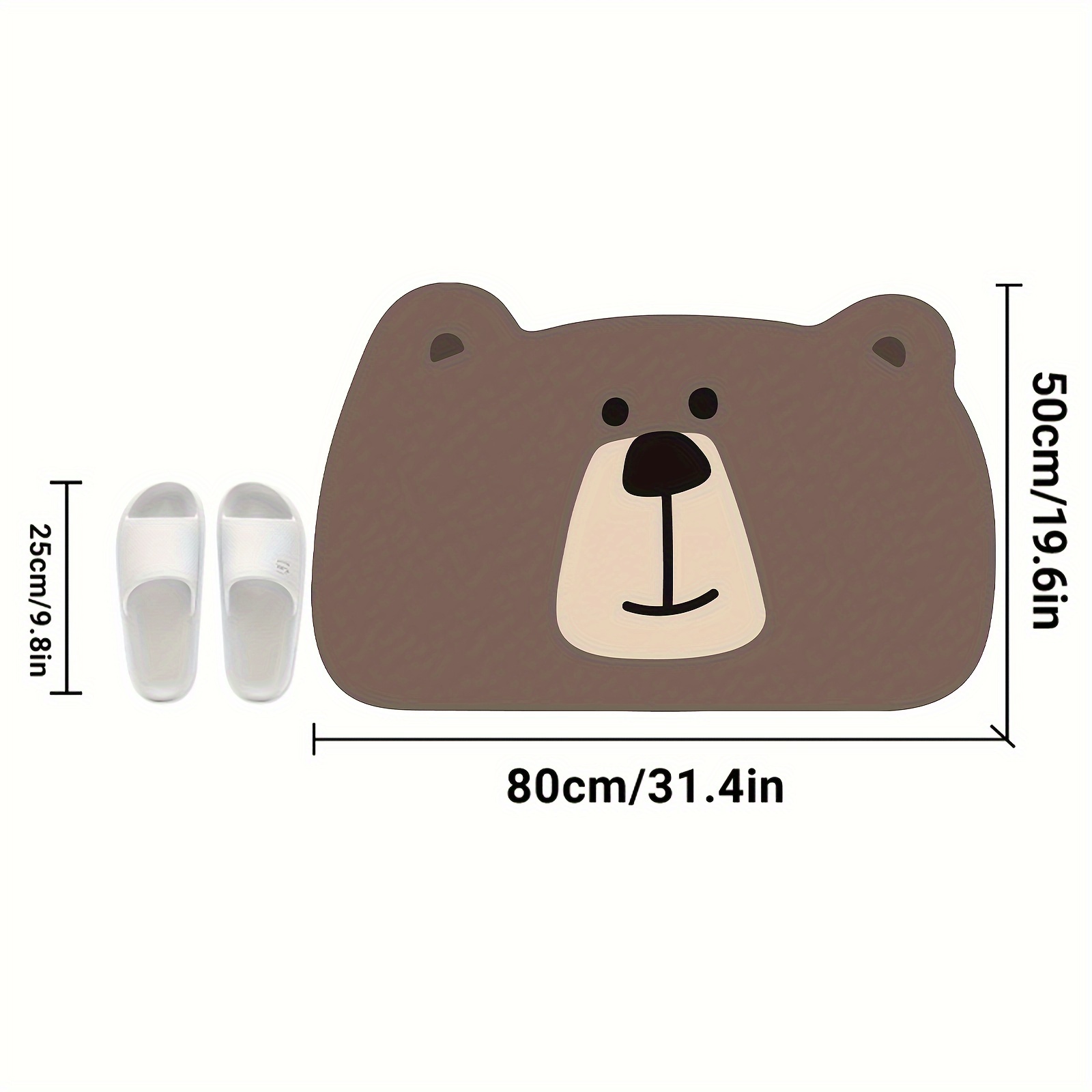 TEMU Rubber-bottom Bath Mat: Non-slip, Soft & Comfortable - Adorable Cartoon Animal Designs (lion, Bear) - Perfect For Bathroom & Home Decor