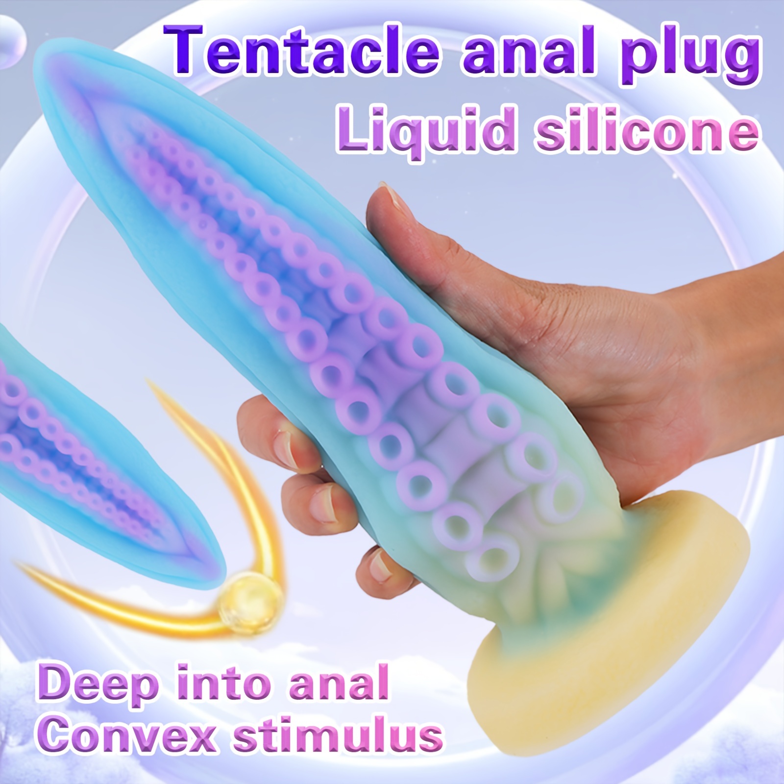 Octopus Tentacle * Plug with Suction Cup, Liquid Silicone Material, Female  * * Toy * Stimulation Massager * Training