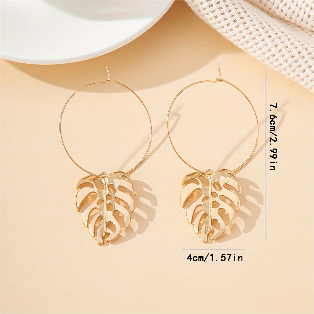 Golden Hollow Leaf Earrings Perfect for Any Occasion