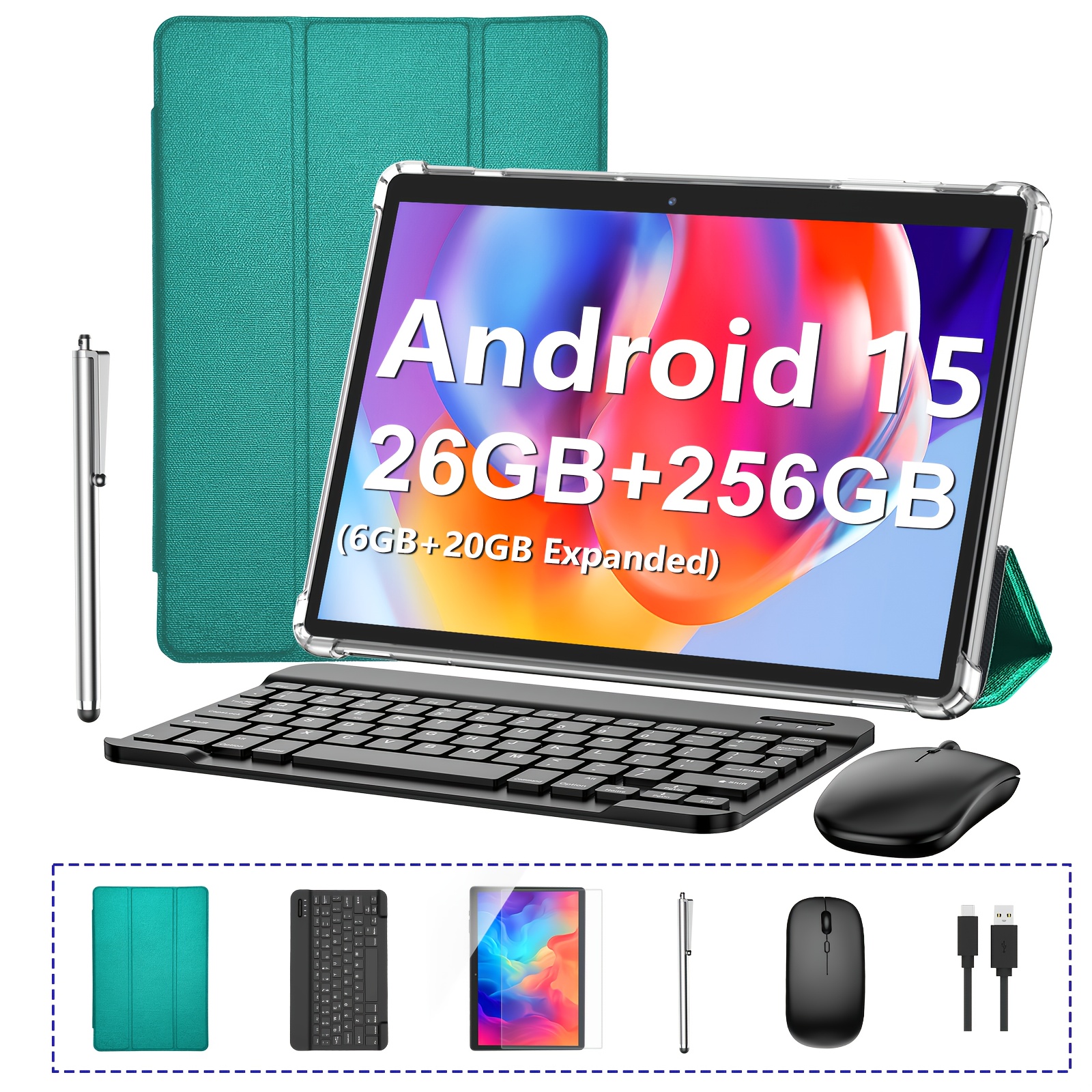 15 タブレット（キーボード付き）| 128gb/256gbストレージ 6gb - Temu