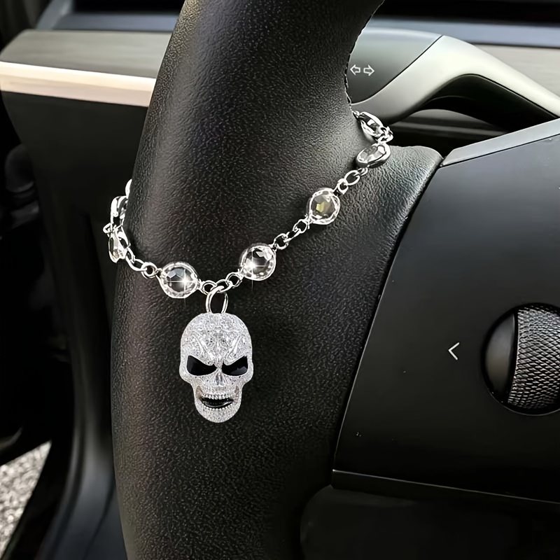TEMU 1pc Gothic Car Pendant - Steering Wheel Decor With Hanging Ornament, Edgy Suitable For &, Car Interior Gift For, Parties, Birthdays, No