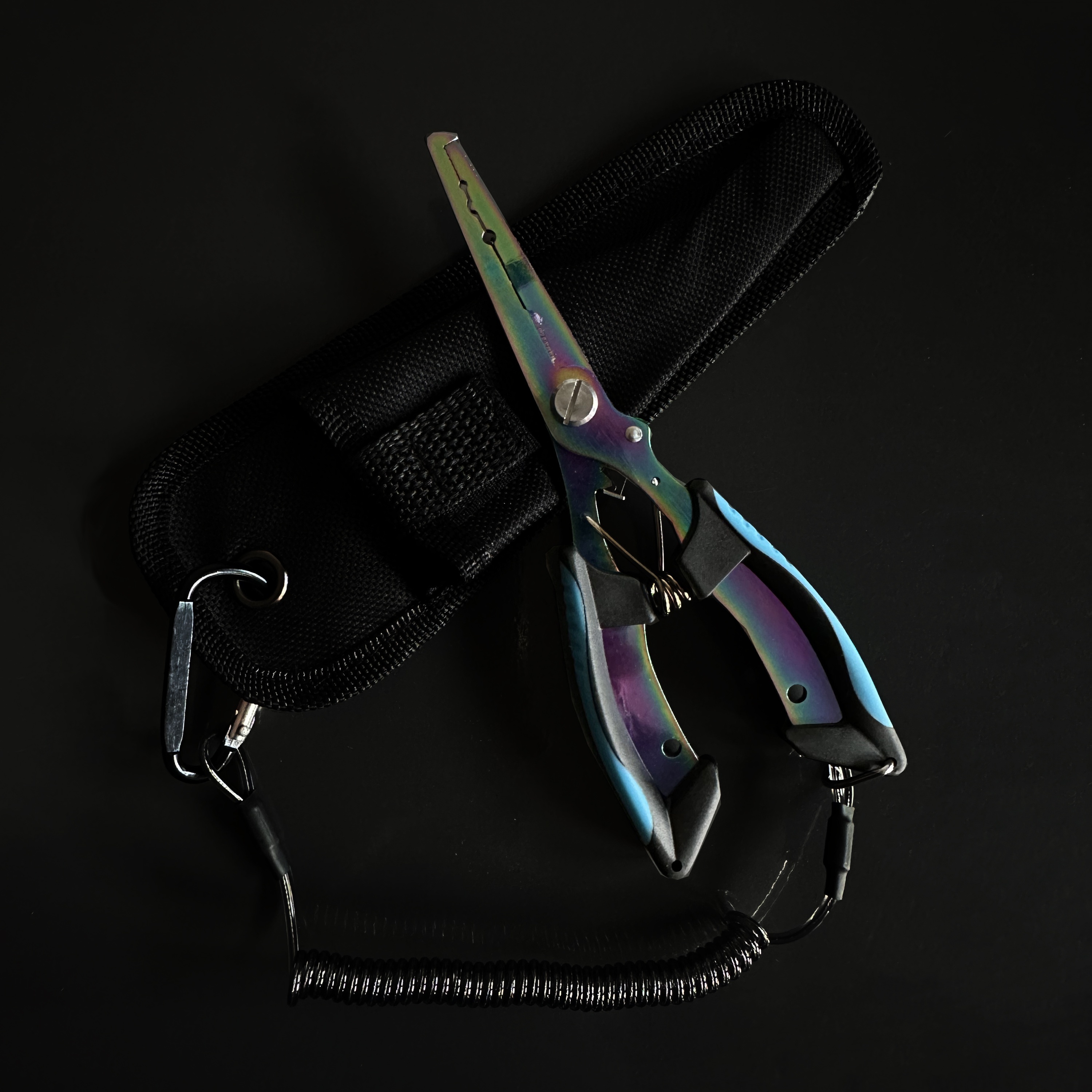 TEMU 1pc Multifunctional Set - Stainless Steel Scissor, Split Hook Remover & Crimp Sleeves Tool - Lanyard & Sheath Included