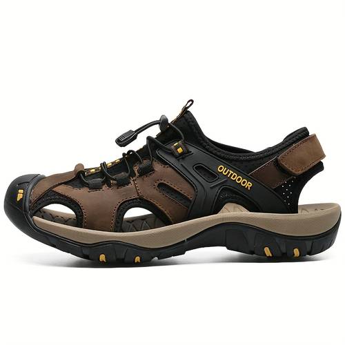 mens sandals with soft sole stitched perforated slip casual sports anti slip shoes for daily wear beach and wading