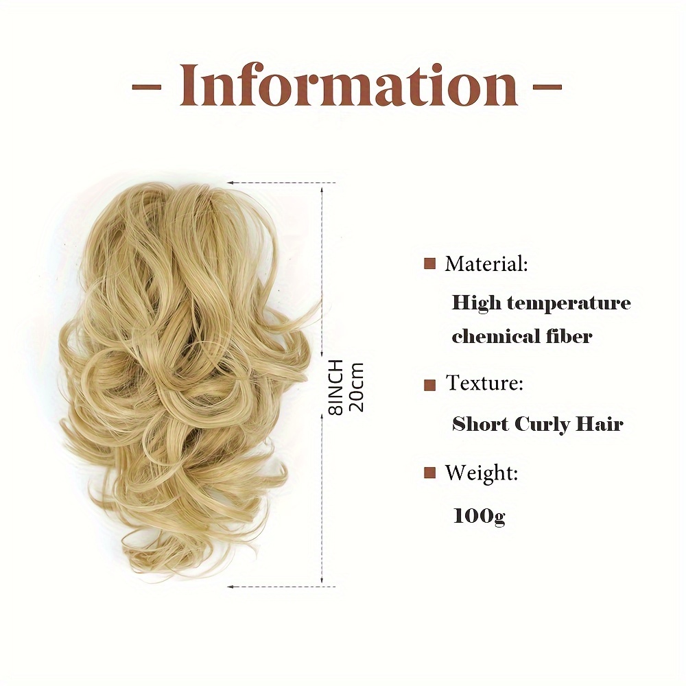 wavy short ponytail clip for women with a   look details 4
