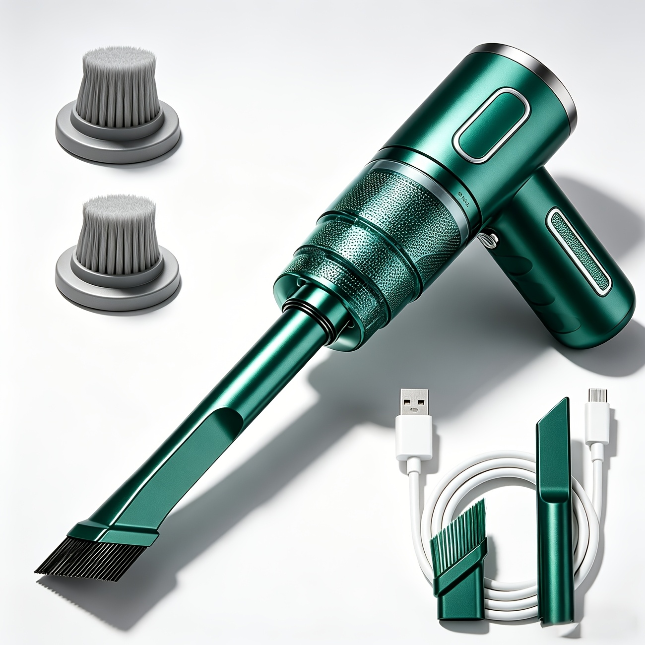 TEMU Newly Upgraded Car Vacuum Cleaner With Super Strong Suction, Brushless Motor, Operation, Silent Operation, Multiple Cleaning Nozzles, Suitable