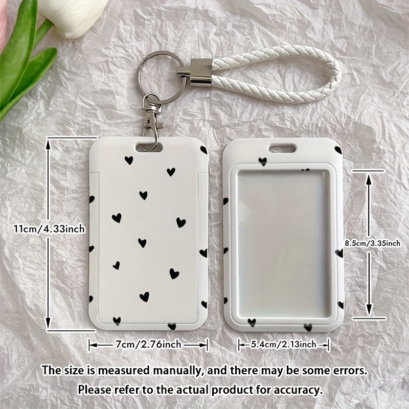 TEMU 2d Full Screen Black Heart The Designed Id Cards, Bus Cards, And Meal Card Holders, Along With Durable Plastic Protective Cases, Are Ideal Gifts