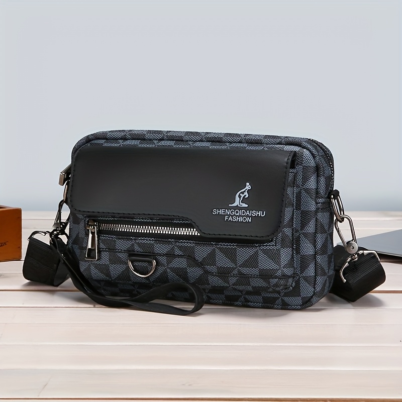 's Crossbody Bag, Fashionable Small Square Messenger Bag, Men'-shoulder Bag, Men's Clutch Bag, Wristlet Bag