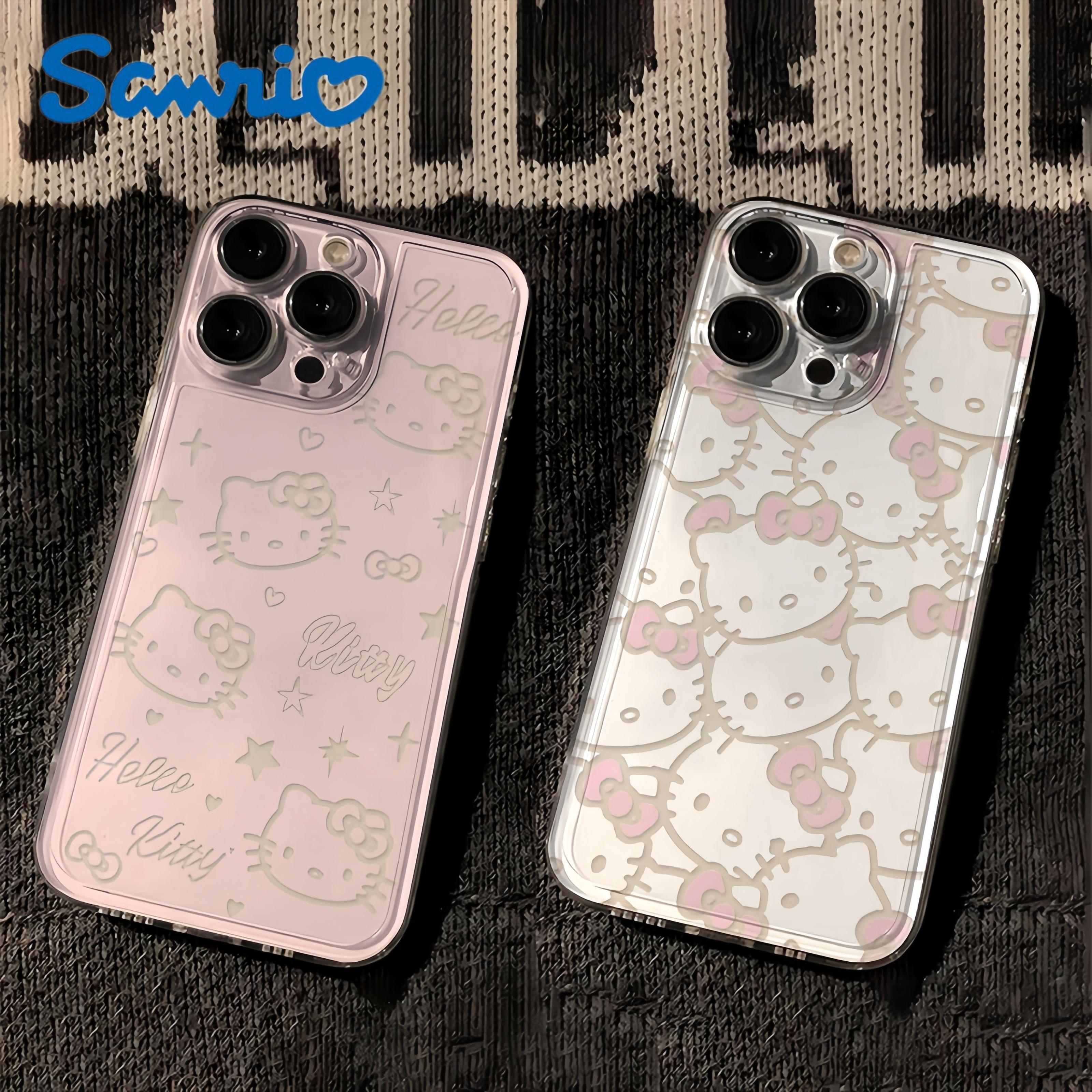 

Hello Kitty Cute Cartoon Pink Silicone Phone Case For Apple, Transparent Anti-scratch Shockproof Soft Cover