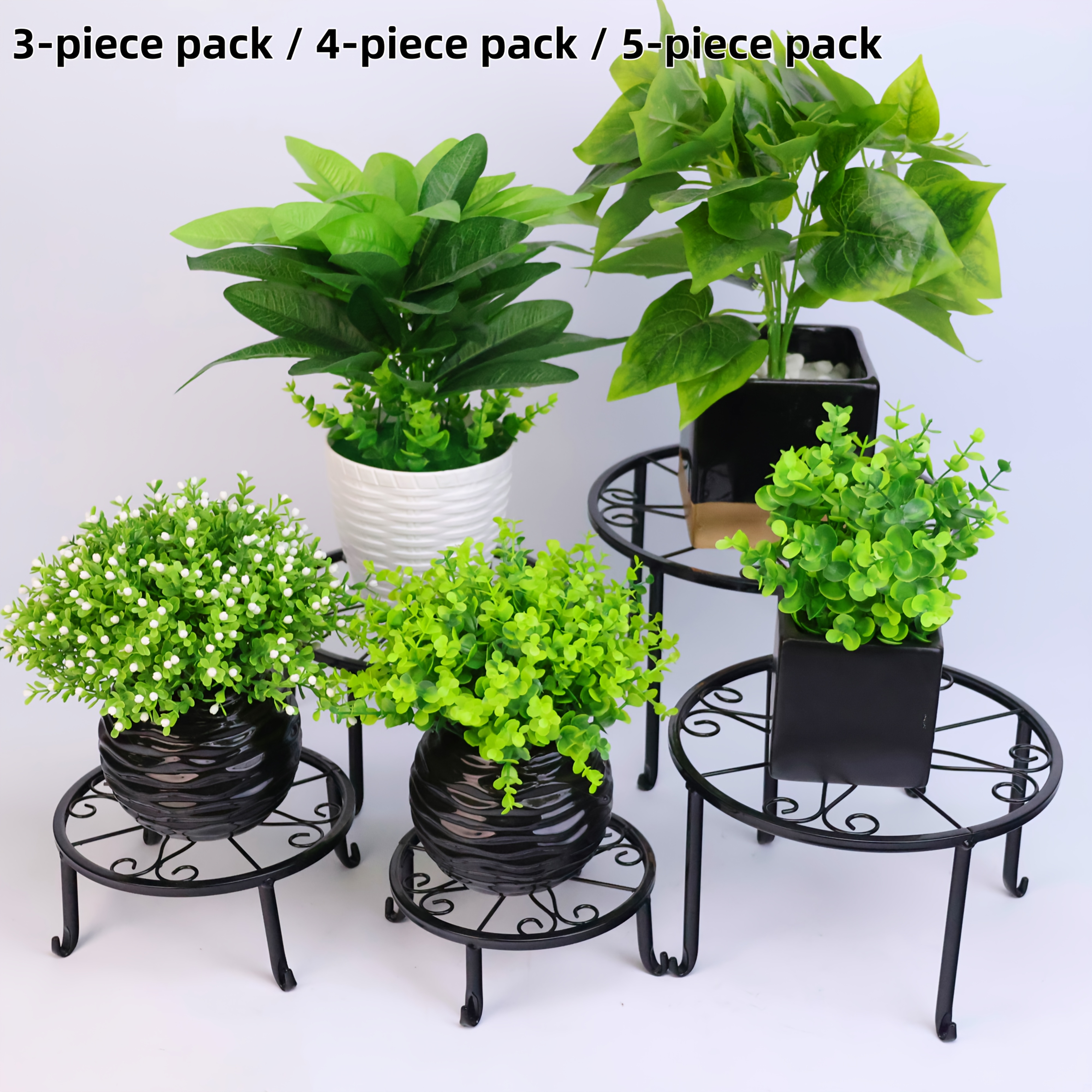 3 4 5pcs set of metal   indoor and outdoor   multiple heavy   pot racks rust resistant circular   suitable for decorating   scenes such as living rooms   courtyards etc