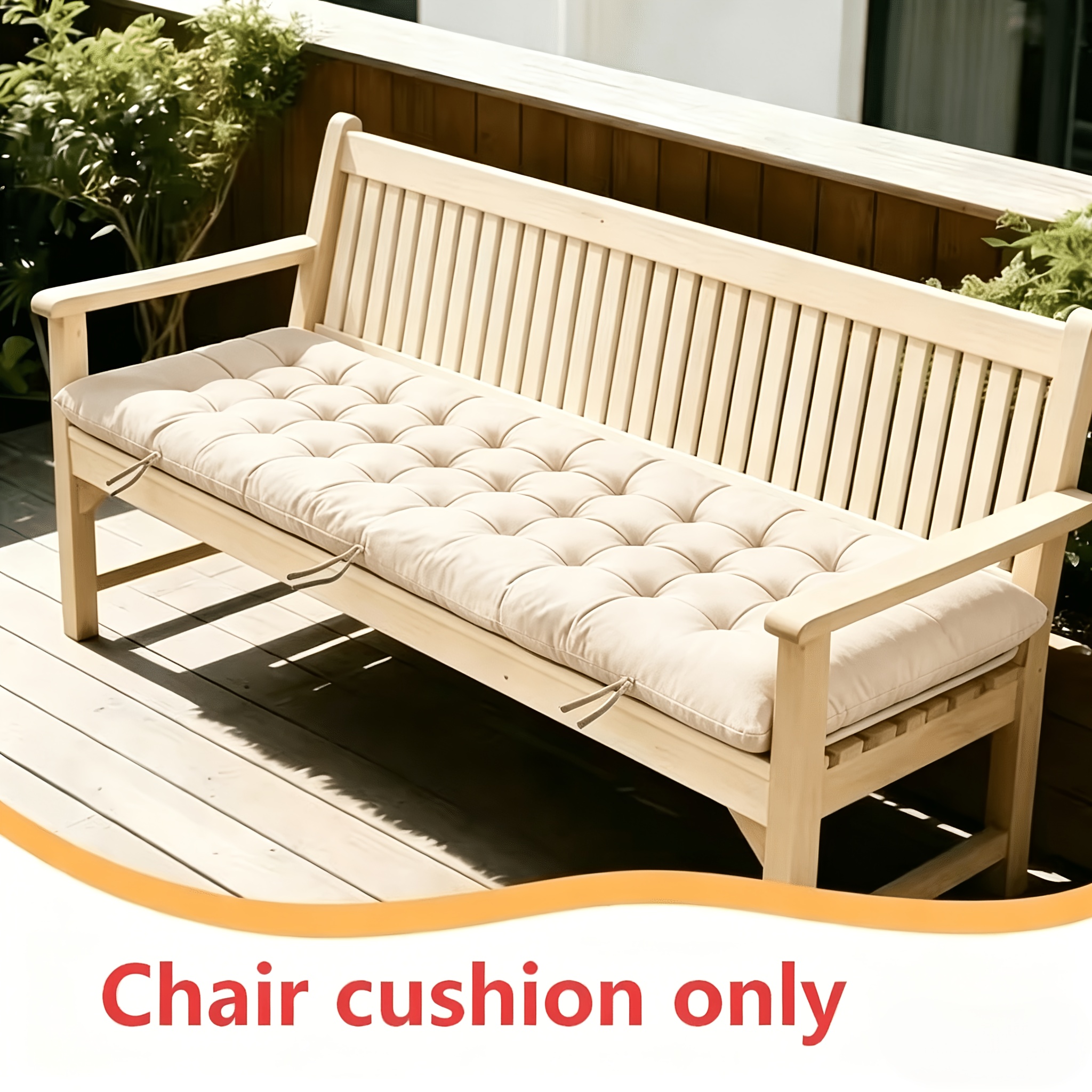 TEMU Nouveau coussin de banc d'extérieur, coussin de banc de porche, coussin de remplacement pour siège d'extérieur 2-4 personnes, coussin de