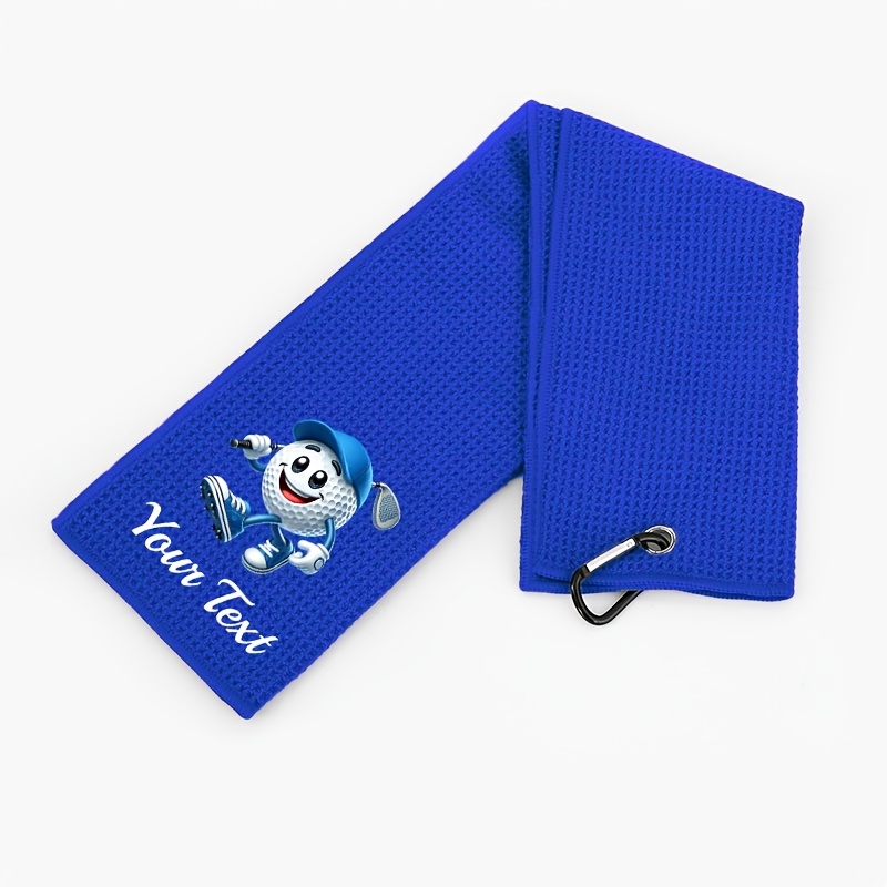 TEMU [Personnalisation] 1pc, Serviette de golf personnalisée en microfibre , avec motif et nom, lavable à , adaptée à une utilisation et à la