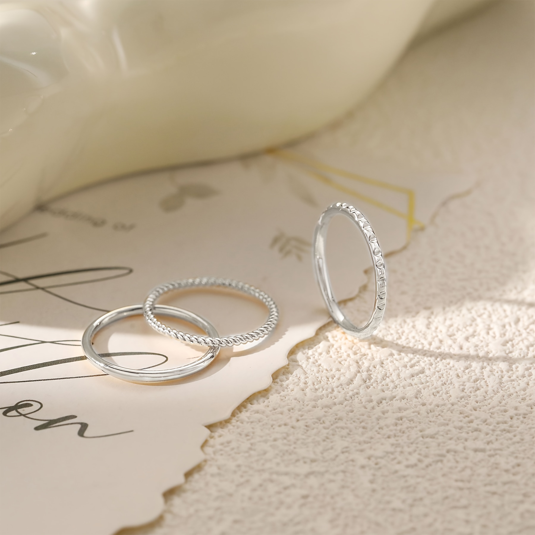 8pcs 14k Golden Plated Stacking Ring Set For Women Teen Dainty Thumb Stackable Rings Golden Silvery Heart Cz Non Tarnish Rings Plain Band Size 4-11 | Great Deals
