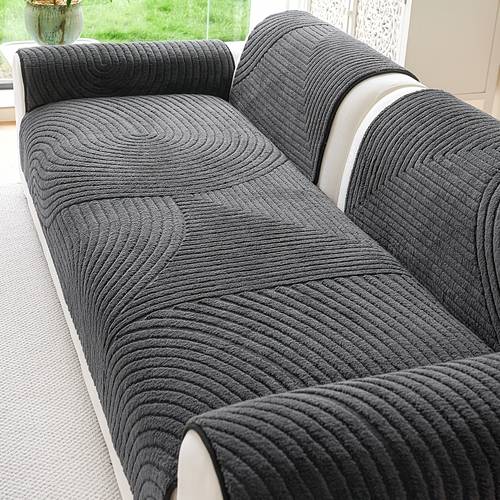 1pc modern plush sofa cover solid color jacquard seat sofa cover suitable for effective seat cushion cat claw resistant pet friendly machine washable and hand washable material
