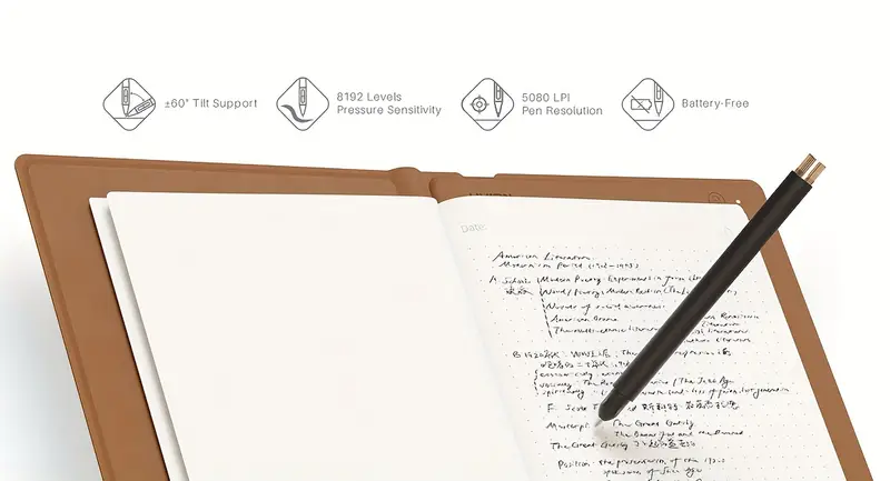 note 2 in 1 digital notebook drawing tablet with battery free pen wireless paper tablet electronic writing pad for note taking meeting refillable a5 notepad 9 5x7inch Product details 1