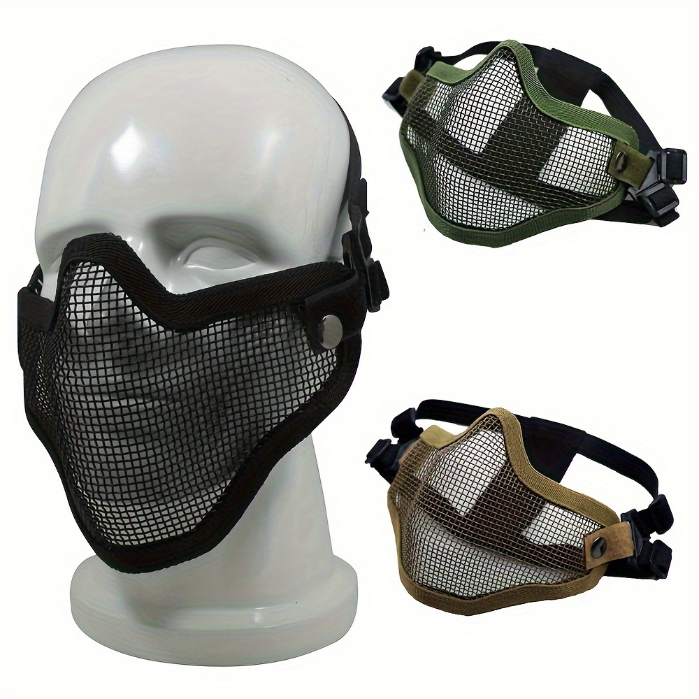 

Outdoor Sports Half Face Mask, Metal Steel Wire Mesh Protection Gear