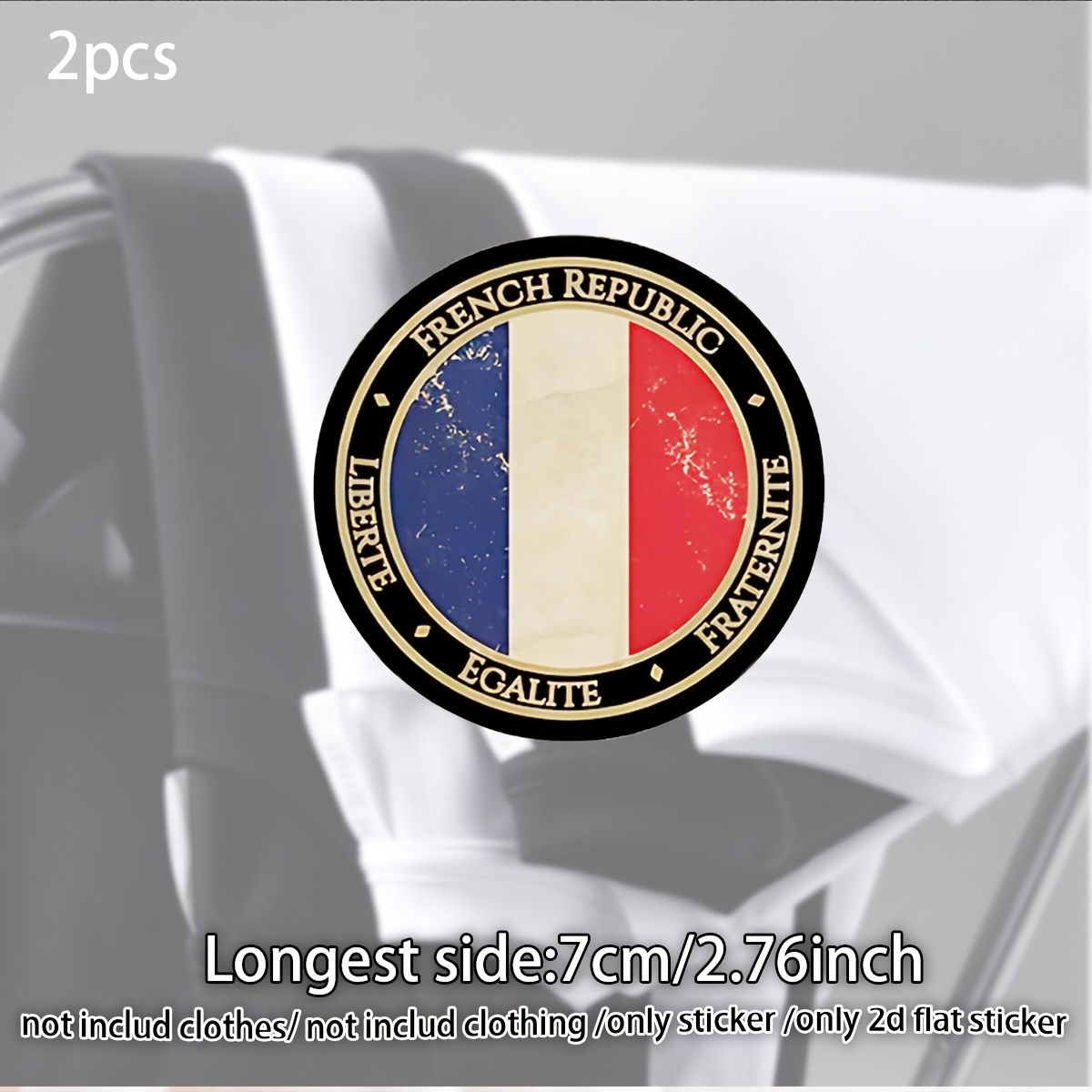 TEMU French Flag Iron-on Transfer Patch Suitable For T-shirts, Hats, Bags - Eu Europe With Tricolor Emblem,2d Flat Heat Transfer Stickers, 2d Flat