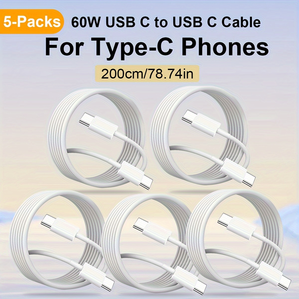  USB C to USB C Charging Cable 6ft 60W 3Pack, USB C Cable for  Charging Apple,for iPhone 15/15 Pro/15 Pro Max/15 Plus,iPad Pro, Air5,  MacBook Air : Electronics