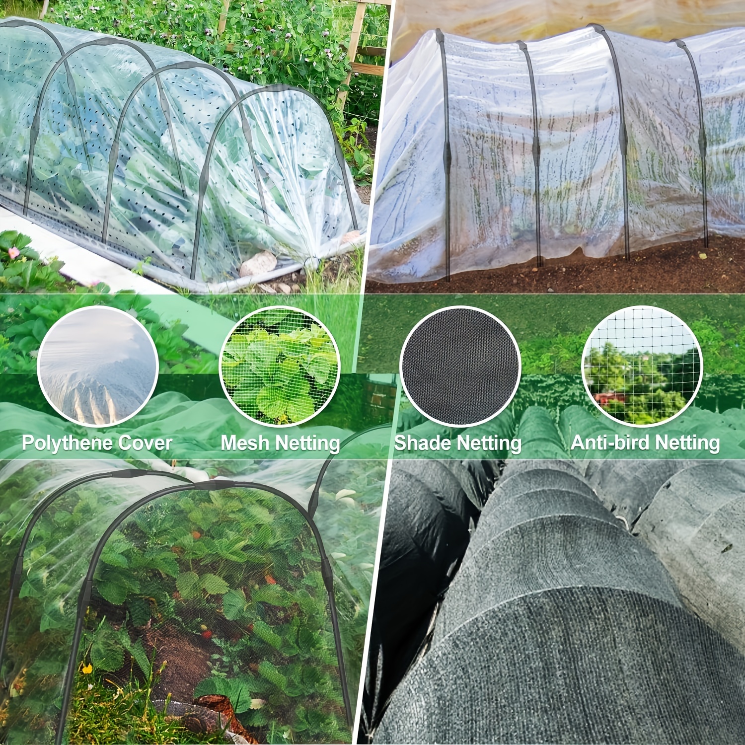 8pcs Garden Hoops For Raised Beds, Greenhouse Hoops For Row Cover Garden Netting, Rust-Free Garden Tunnel, Reuseable Gardening Supplies For Plants
