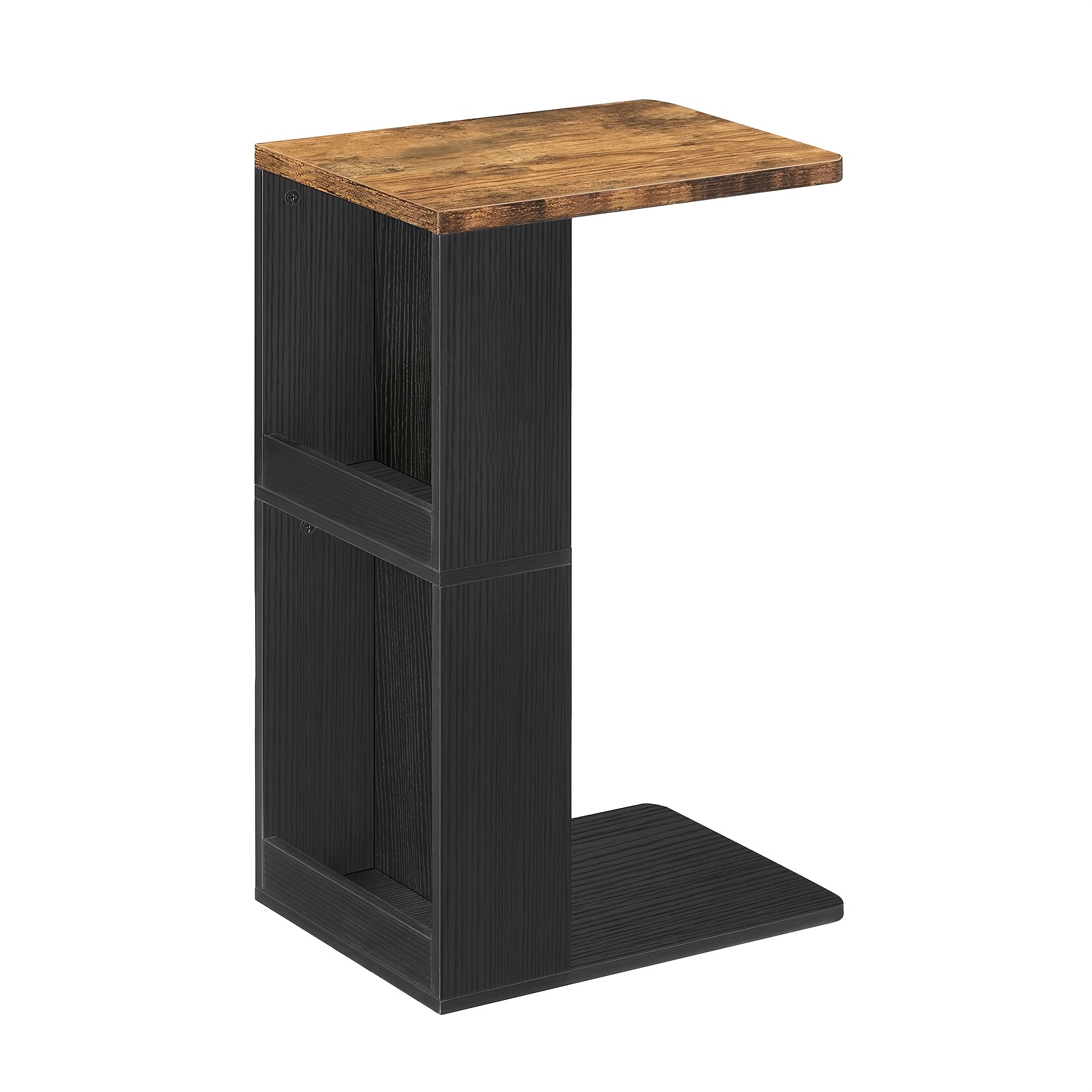 Sofa Side Table, Small Side Table, Nightstand, Living Room Bedroom Laptop Desk, With Double-layer Magazine Rack, Easy To Assemble