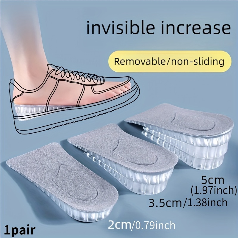 Image of Adjustable Height-boosting Insoles, 2/3.5/5cm (0.79/1.38/1.97 Inches) Heightening Half Pads - 1 Pair, Invisible Air Mattress Design, Lightweight And Comfortable, Detachable For Wear