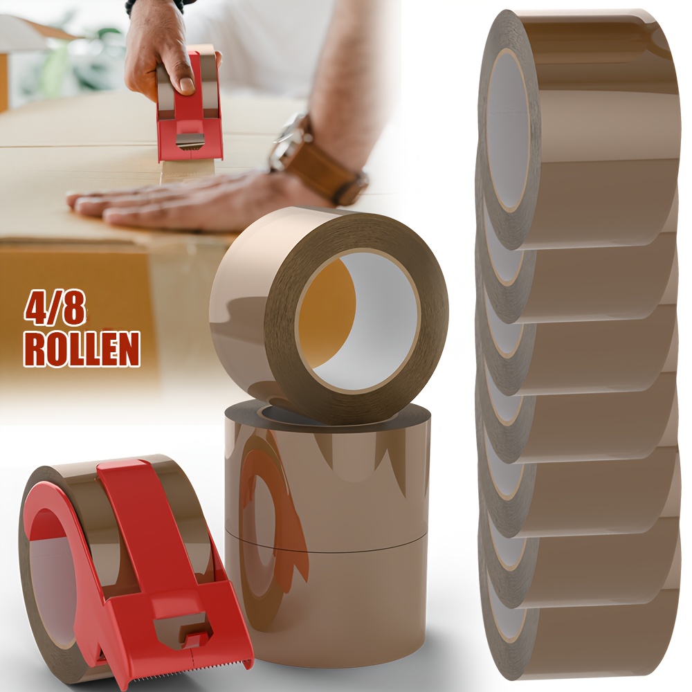 4 Rolls/ Of Brown Packing Tape, 4.8 Cm*60 Meters, Suitable For Gift Packaging, Warehouse, Mailing, Moving, Packaging, Office, School, Home And Other Uses