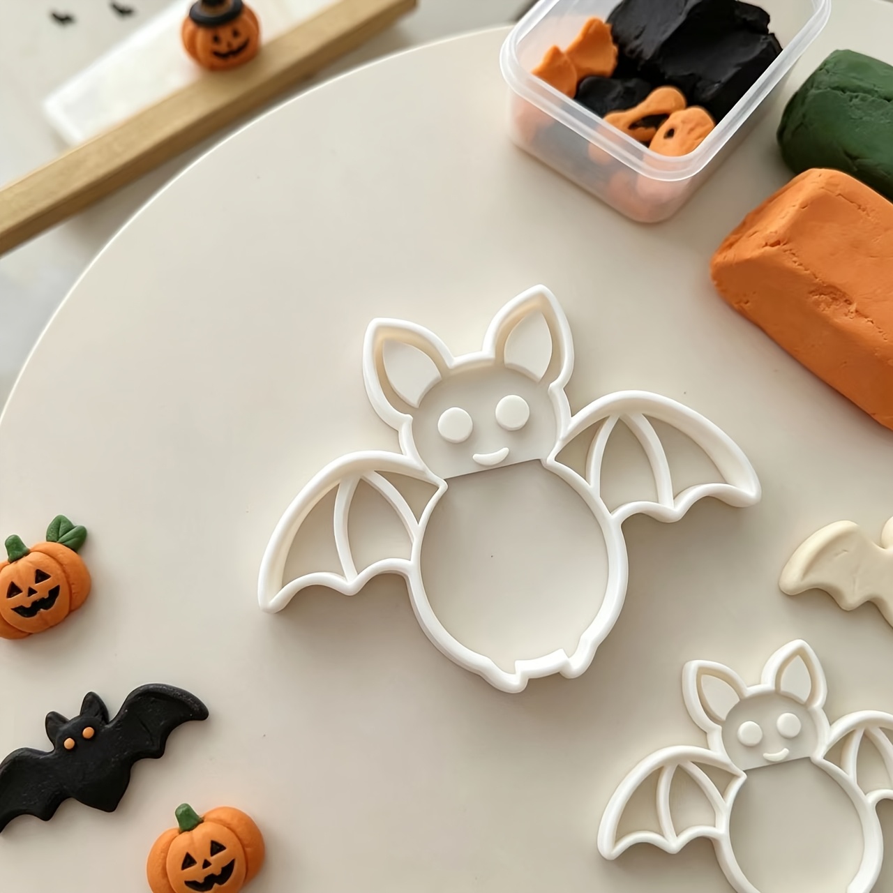 TEMU Stampo in argilla fusa a forma di pipistrello di Halloween, strumento per modellare l'argilla, strumento per di ornamenti per le feste
