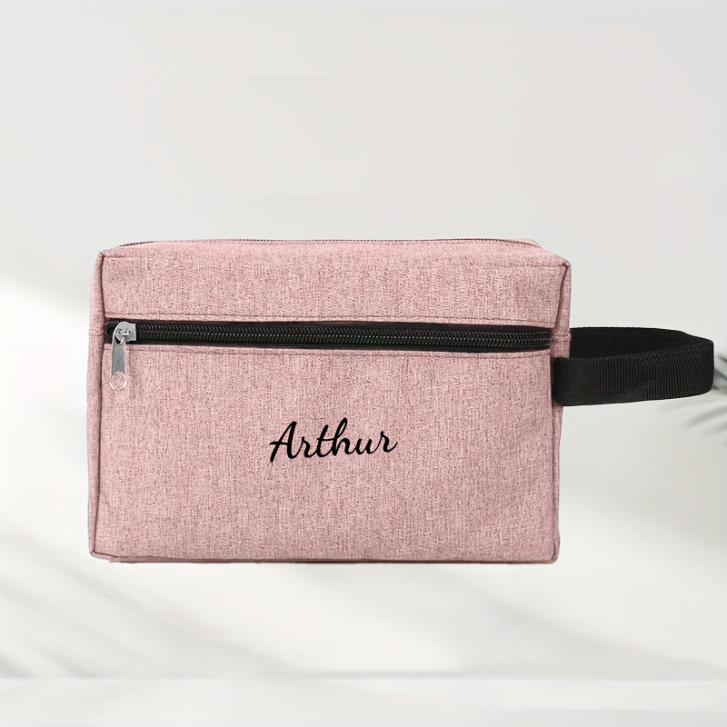 TEMU 1 Personlig Herre Toalettmappe med Gravering, Oxford Stoff Reisevaskesett for Ham, Portabel Grooming-Organizer Pung – Essensiell Dusjorganiser &