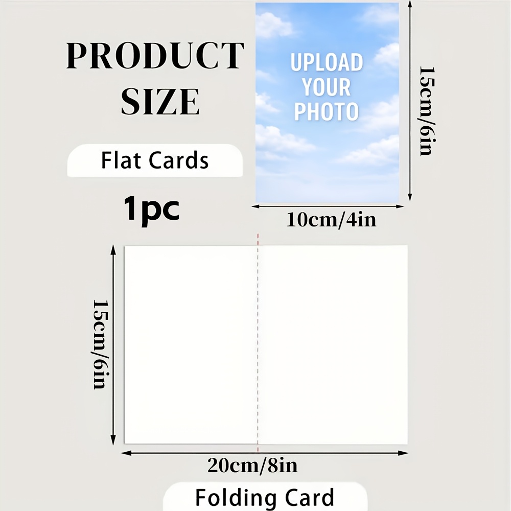 TEMU 1 carte de vœux personnalisée avec enveloppe - Créez votre carte avec du texte, des photos ou des designs. Personnalisable comme carte