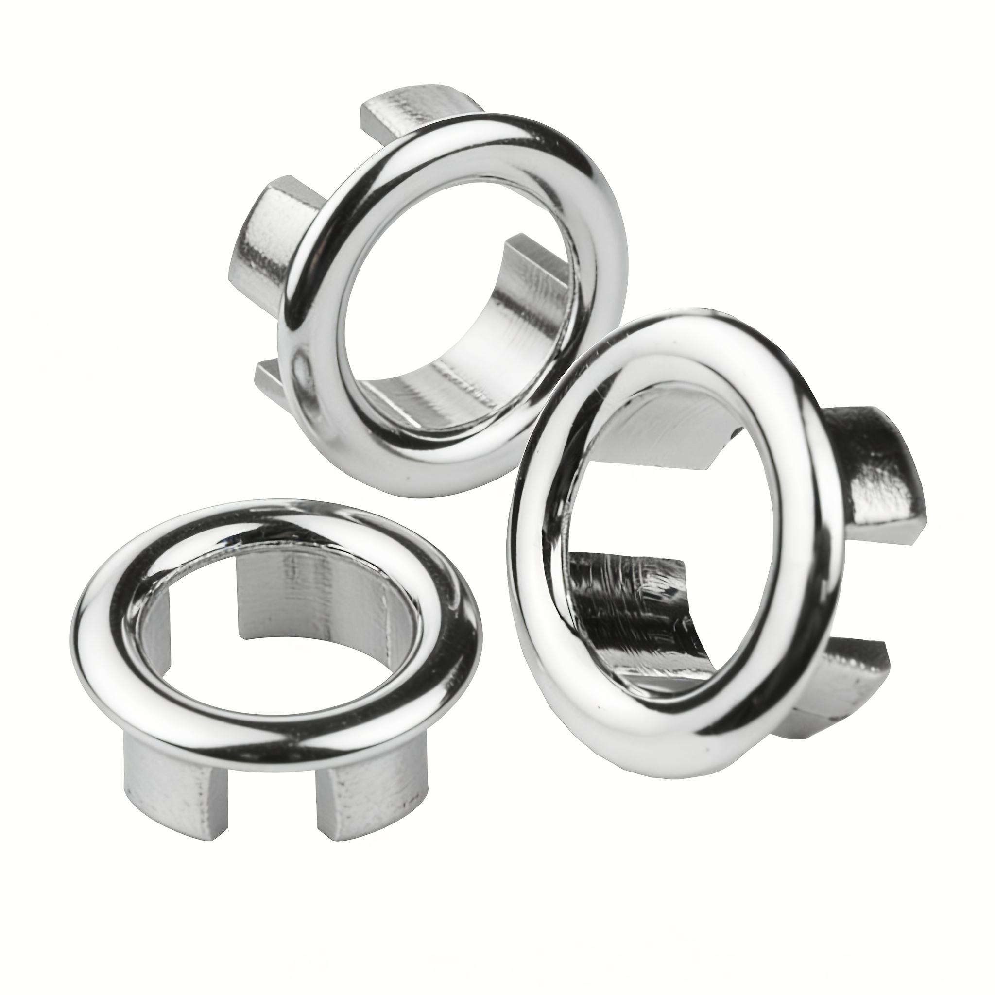 Image of 3pcs Sink Overflow Ring Set, Kitchen And Bathroom Accessories, Basin Overflow Cover - Perfectly Suitable For Kitchens And Bathrooms, Beautiful And Practical